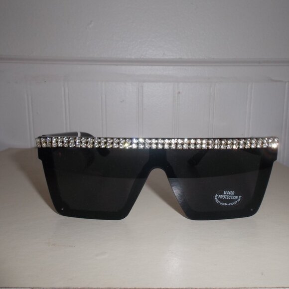 Sunglasses Black with Rhinestones - Picture 1 of 9